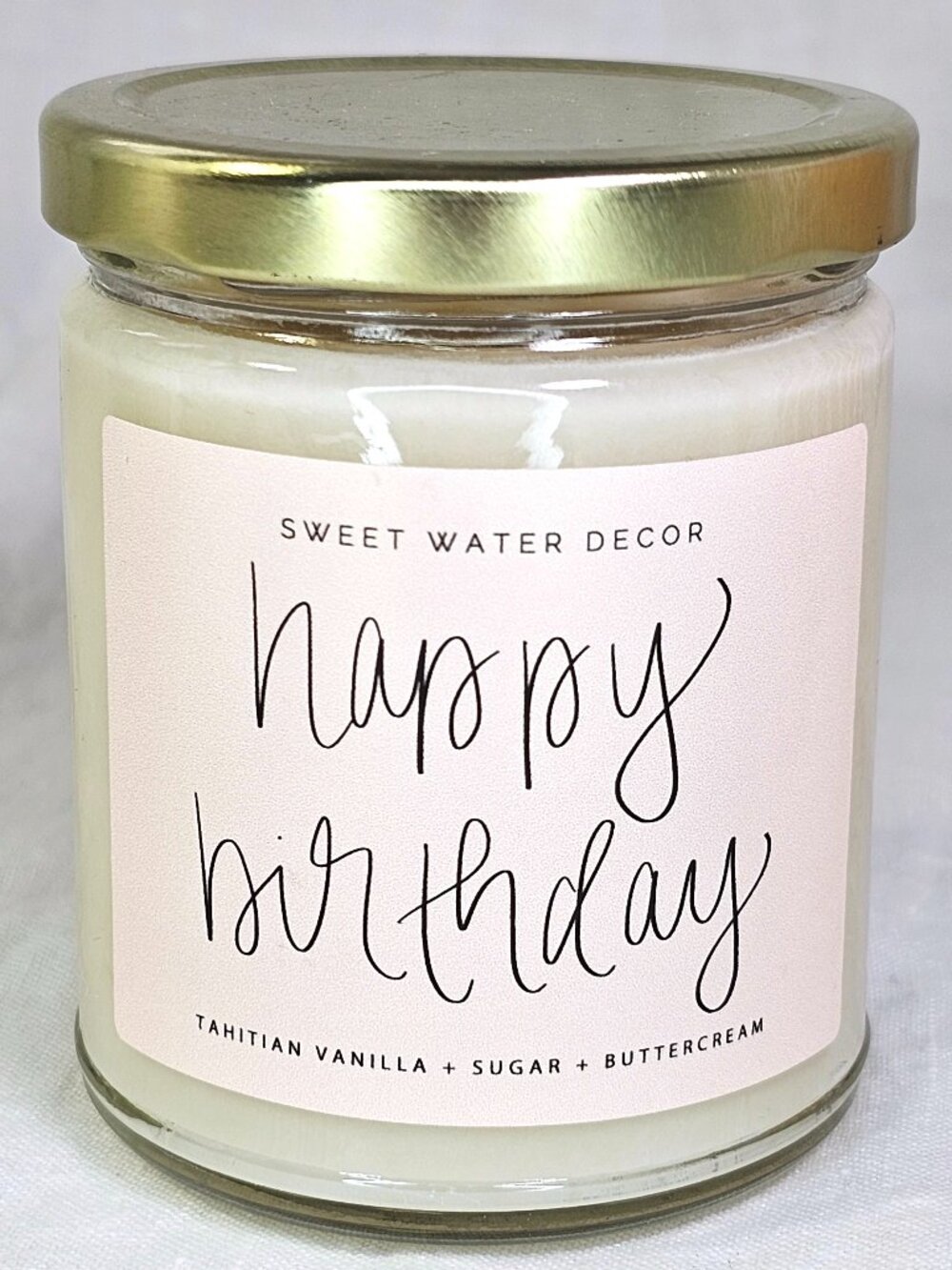 NEW 9oz Sweet Water Decor Happy Birthday Vanilla Sugar Buttercream Soy Candle